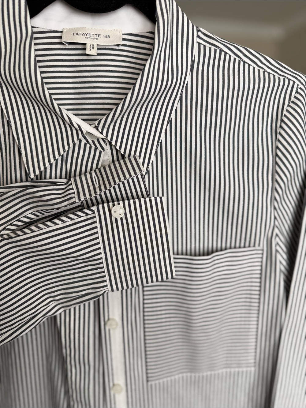 Lafayette 148 New York Oversize Button-Down Shirt - Picture 3 of 7